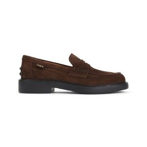 Tods Brown Suede Loafers With 3Cm Heel - NWT